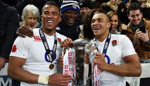 Jonathan Joseph (r.) und Anthony Watson gewannen mit England das Six-Nations-Turnier