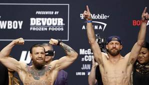 Conor McGregor und Donald Cerrone nach dem Wiegen.