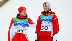 Simon Ammann (l.) und Gregor Schlierenzauer