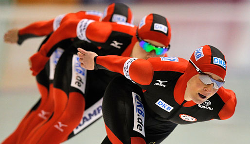 Monique Angermüller, Bente Kraus und Claudia Pechstein liefen hinter Südkorea auf den vierten Platz