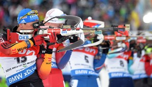 Erik Lesser (links) will in Kontiolahti seine zweite Goldmedaille holen