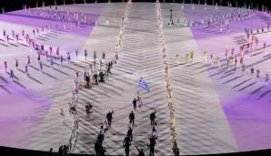 Nach der Show folgten die Athleten, die ins Stadion einlaufen durften.