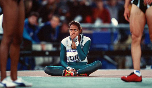 Cathy Freeman konnte ihren Erfolg in Sydney im ersten Moment kaum realisieren