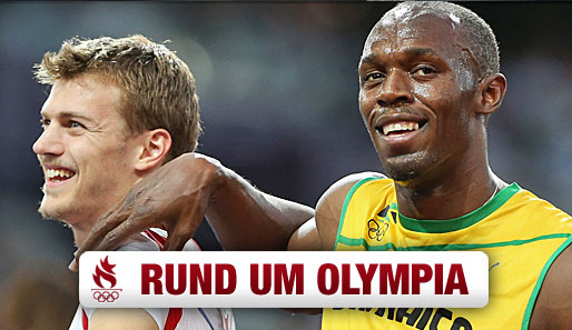 Stehen beide im Finale über 200 Meter: Bolt und Lemaitre (l.)