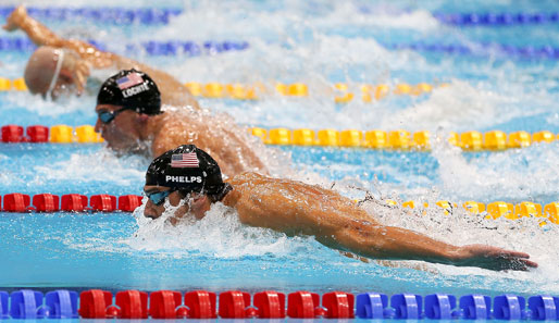 Am Ende gewann Michael Phelps recht deutlich vor Ryan Lochte