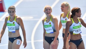 Rebekka Haase, Gina Lückenkemper, Lisa Mayer und Tatjana Pinto (v.l.)