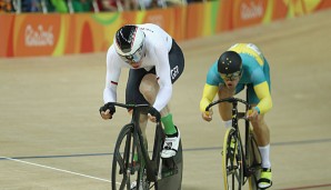 Joachim Eilers (vorne) steht im Keirin-Halbfinale