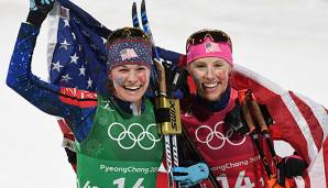 Kikkan Randall und Jessica Diggins haben Gold im Langlauf gewonnen.