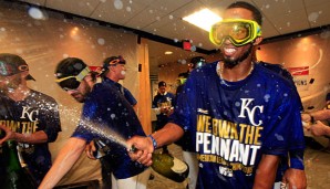 Alcides Escobar feiert den World-Series-Einzug der Royals ausgelassen