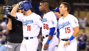 Logan Forsythe (l.) und die Dodgers gewannen spät gegen die St. Louis Cardinals