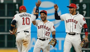 Yuli Gurriel (l.) führte die Astros zu einem Comeback-Sieg