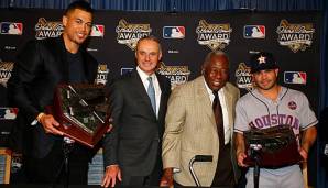 Giancarlo Stanton (l.) und Jose Altuve (r.) gewannen den Hank Aaron Award 2017