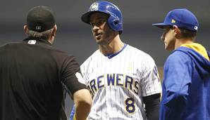 Ryan Braun (M.) lernt derzeit die Position des First Basemans.