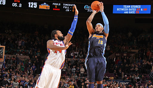 Carmelo Anthony (r.) spielt seit 2003 für die Denver Nuggets, er ist in New York geboren