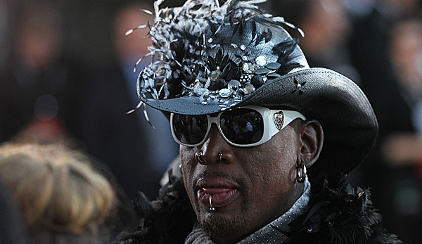 Dennis Rodman hatte für die Aufnahme-Zeremonie wie immer ein gewagtes Outfit gewählt