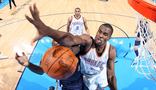 Thunder-Star Serge Ibaka kommt in den Playoffs im Schnitt auf 3,5 Blocks pro Spiel