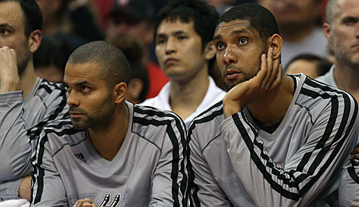 Weil die Spurs unter anderem auf Tony Parker (l.) und Tim Duncan verzichteten, gibt's eine Geldstrafe