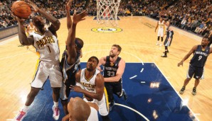 Lance Stephenson (l.) legte gegen Memphis sein erstes Karriere-Triple-Double auf