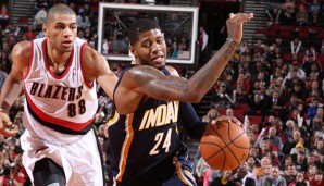 Mit 43 Punkten stellte Paul George (r.) einen persönlichen Rekord auf, die Pacers verloren trotzdem