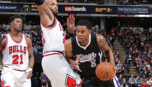 Rudy Gay (r.) und die Sacramento Kings bescherten den Bulls die erste Auswärtsniederlage