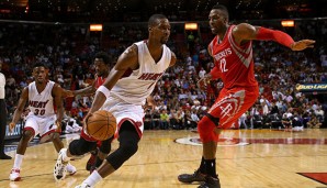 Dwight Howard (r.) konnte sich dieses Mal gegen Chris Bosh und die Miami Heat durchsetzen