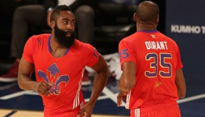 James Harden (l.) und Kevin Durant sind beim All-Star Game in New York dabei