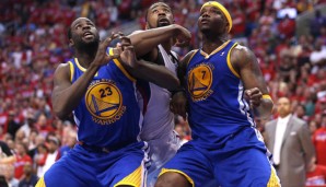 Jermaine O'Neal (r.) spielte vergangene Saison für die Golden State Warriors