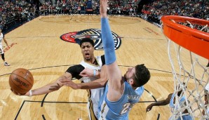 Anthony Davis (l.) schrammte nur knapp an einem Quadruple-Double vorbei