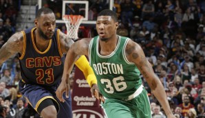 LeBron James (l.) hatte dieses Mal das Nachsehen gegen Marcus Smart und die Celtics