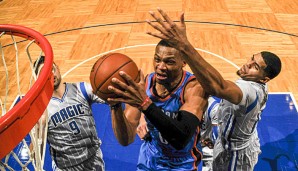 Russell Westbrook tankte sichimmer wieder durch die Magic-Defense