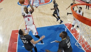 Kentavious Caldwell-Pope (M.) verhilft den Pistons zum Überraschungssieg gegen Golden State