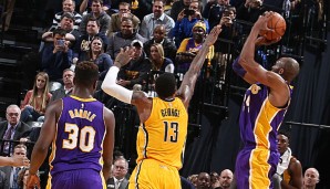 Kobe Bryant sorgte in seinem letzten Spiel in Indianapolis für einige Highlights