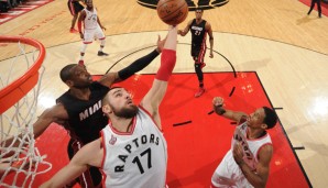 Jonas Valanciunas schnappte sich gleich 13 Rebounds und war bester Mann bei Toronto