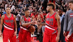 C.J. McCollum, Damian Lillard und Allen Crabbe (v.l.) wollen einen weiteren Schritt nach vorne machen