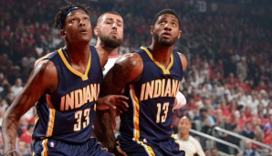 Auf Myles Turner (l.) und Paul George (r.) kommt bei den Pacers eine interessante Saison zu