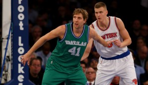 Kristaps Porzingis (r.) gilt gewissermaßen als Nachfolger von Dirk Nowitzki