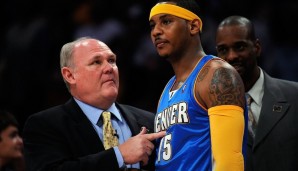 Kein Traum-Duo: Für George Karl war die Zeit in Denver mit Carmelo Anthony offenbar kein Vergnügen.