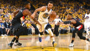 Stephen Curry lieferte sich mit den Blazers einen harten Kampf