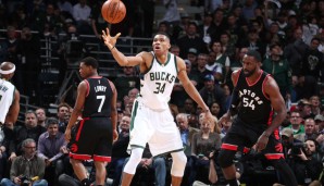 Giannis Antetokounmpo (Milwaukee Bucks, Forward, 258 Punkte): 22,9 Punkte, 8,8 Rebounds, 5,4 Assists