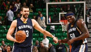 Platz 12: Marc Gasol und Zach Randolph wurden zwar 2017 auseinander gerissen, hatten zuvor aber jahrelang Spaß bei den legendären Grit and Grind-Grizzlies.