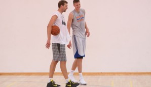 Dirk Nowitzki und Kristaps Porzingis