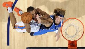 Platz 12: Russell Westbrook (Oklahoma City Thunder) am 02.03.2009 - Alter: 20 Jahre, 110 Tage - 17 Punkte, 10 Rebounds, 10 Assists gegen die Dallas Mavericks.