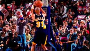 Platz 10: Reggie Miller (Pacers) - 47.618 Minuten in 1.389 Spielen