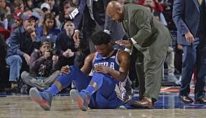 Joel Embiid verletzte sich im Spiel gegen die New York Knicks.