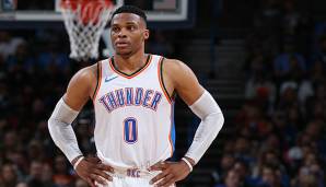 Russell Westbrook von den Oklahoma City Thunder hat sich im Spiel gegen die Pelicans am Knöchel verletzt.