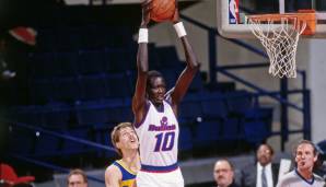 Platz 2: Manute Bol blockte für die Golden State Warriors zweimal in seiner Karriere 15 Würfe - darunter am 26. Februar gegen die Indiana Pacers.