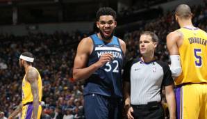 Karl-Anthony Towns hatte gegen die Los Angeles Lakers jede Menge Spaß.