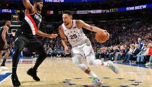 Platz 5: Ben Simmons (Philadelphia 76ers, 22,7 Jahre alt) - Stats 18/19: 17 Punkte, 7,8 Assists