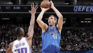 Dirk Nowitzki erzielte in Sacramento 3 Punkte.