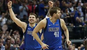 Dirk Nowitzki und Luka Doncic werden gegen San Antonio ihr letztes gemeinsames Spiel absolvieren.